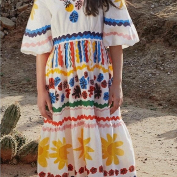 PLUS - Gorman Petal Pattern Smock Dress - Picture 2 of 3